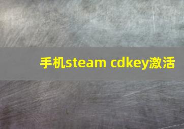 手机steam cdkey激活